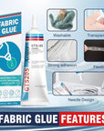 Fabric Glue 2 Pieces 60Ml Suitable for All Fabrics Cotton Linen Denim Leather Polyester Doll Repair Fabric Glue Permanent Clear Washable Fabric Liquid Stitch Mending Sewing Fix Flexible Adhesive Glue