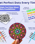 Complete Beginner'S Mandala Painting 48 Piece Kit with Acrylic Paints, Reusable Stencils and Dotting Tools. Fun Rock Art & DIY Craft Project. Starter Activity Pack and Gift for Teens and Adults
