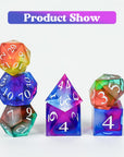 Resin Molds Silicone, Dice and Dice Box Epoxy Resin Molds with 7 Standard Stereoscopic Dice Cavities, Silicone Molds for Resin, DND Dice and Dice Organizer Dice Making Kit, Table Board Game