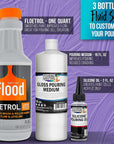 - 1 Quart Floetrol Additive Pouring Supply Paint Medium Deluxe Kit for Mixing, Epoxy, Resin - Silicone Oil,1 and 10 Ounce Plastic Cups, Mini Painting Stands, Sticks, Pallete Knifes