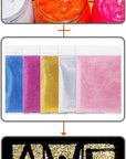 42 Pieces Screen Printing Kit with Instructions, Include 2 Pieces Wood Silk Screen Printing Frames, 5 Colors Fine Glitter, Screen Printing Squeegee, and Waterproof Transparency Films
