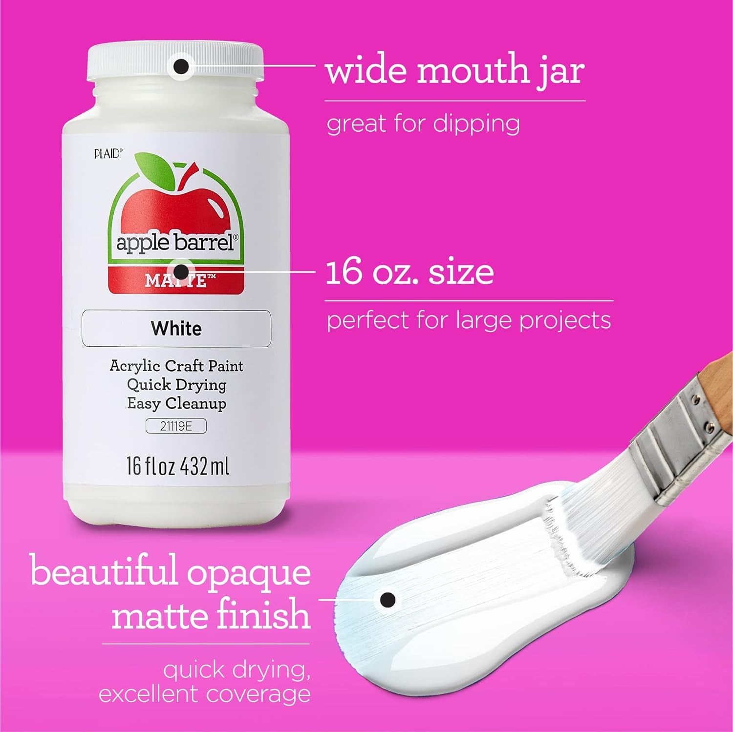 PROMOABWB Set Featuring 2 White Black Acrylic Paint Colors, 16 Fl Oz (Pack of 2), Multi