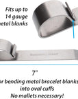 EZ Bender - Metal Elements - Made of Hardened Steel - 7 X 1 X 1.25 Inches - Tool for Making Cuff Bracelets - Create Perfectly Curved Bracelets without a Mallet