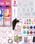 Resin Jewelry Making Starter Kit - Resin Kits for Beginners with Molds and Resin Jewelry Making Supplies - Silicone Casting Mold, Tools Set Clear Epoxy Resin for DIY Jewelry