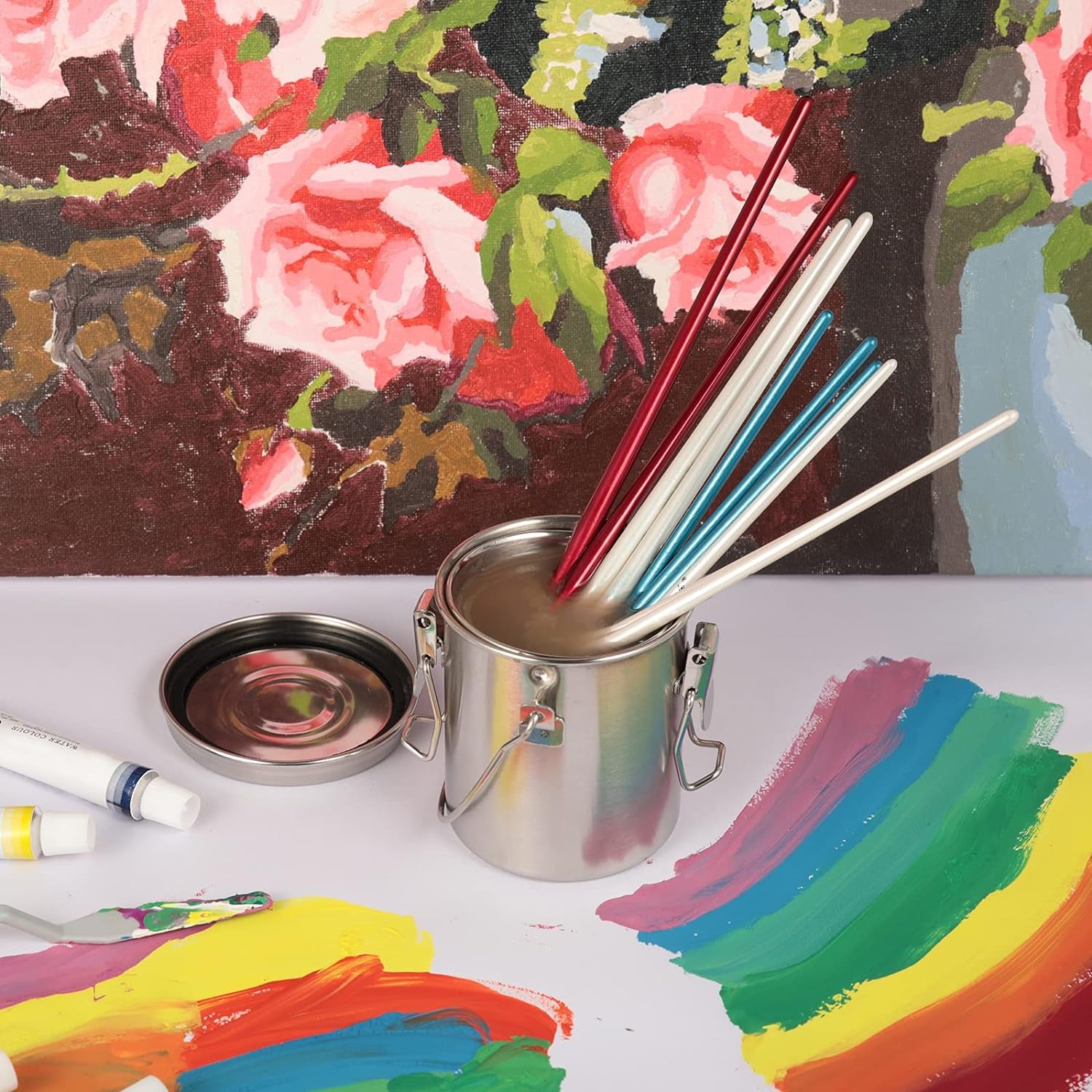 Paint Brush Cleaner, Stainless Steel Brush Holder for Painting, 6.6 Oz