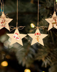 20Pcs Wooden Stars for Craft Blank Unfinished Wooden Stars Ornaments Wooden Star for Writing and Painting for Christmas Festival Decor
