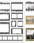 Film Reel Clear Stamp Vintage Film Style Transparent Silicone Stamp Cinematic Look Rubber Stamp for Scrapbook Journal Card Making