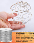 22 Gauge Stainless Steel Wire for Jewelry Making, Bailing Wire Snare Wire Wrapping for Craft and Jewelry Making