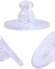 Earring Backs, Silicone Earring Backings, Clear Rubber Earring Safety Back Stoppers, Soft Clutch Ear Locking with Pad (Pack of 100)