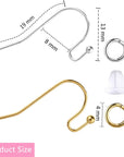 Earring Hooks 600Pcs Hypoallergenic Earring Making Kit with Jump Rings and Clear Silicone Earring Backs Stoppers(Silver and Gold)