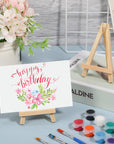 60 Pack 5 Inch Mini Wood Display Easel Artist Small Wooden Easel Stand Art Craft Painting Triangle Easel Canvas Holder Mini Easels Pack Tabletop Stand for Card Artist Photos Phone Wedding