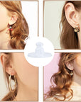 Earring Backs, Silicone Earring Backings, Clear Rubber Earring Safety Back Stoppers, Soft Clutch Ear Locking with Pad (Pack of 100)