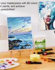 82 Pack Acrylic Paint Set, 66 Colors Acrylic Paint with 10 Brushes, 22Ml/0.74Oz Tubes, Vibrant Colors, Artist Painting Supplies for Kids, Adults Painting & Crafting on Canvas, Wood Ceramic