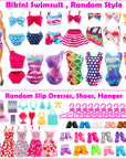 57 Pack Doll Clothes and Accessories 5 Fashion Dresses 4 Tops 4 Pants Outfits 3 Wedding Gown Dresses 3 Swimsuits Bikini 5 Mini Dresses, 10 Hangers 15 Shoes Computer Cosmetic for 11.5 Inch Doll
