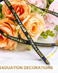 2 Rolls 50 Yards Graduation Ribbon 3/8 Inch Wide, Congrats Grad Gold Satin Ribbon for Gift Wrapping Class of 2024 Graduation Party Decorations DIY Crafts