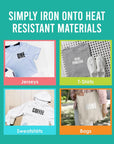 S.E.I 3-Inch Iron-On T-Shirt Letters, Block Letter Flock Heat Transfers, Black