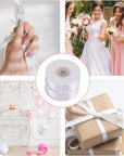 200 Yards 1/8 Inch White Satin Ribbon, Thin White Ribbon Double Faced Satin Ribbon for Gift Wrapping Wedding Party Decoration Bouquet Crafting