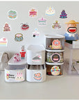 Happy Birthday Cake Stickers - 106 Pcs Pink Birthday Party Cake Stickers Waterproof Decals for Decoration Planner Phone Case Scrapbook Coffee Journals Decoration