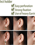 9 Pairs Earring Lifters with 30 Pieces Bullet Clutch Earring Backs, Earring Backs for Droopy Ears, Adjustable Hypoallergenic Sliver Safety Magic Earring Backs for Heavy Drooping Earring
