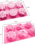 3 Pack Silicone Soap Molds, 6 Cavities Flower Making Mold, Included Rectangle Shape Supplies, Perfect for Handmade Soaps, Homemade Chocolate