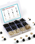 260PCS Plastic Safety Eyes with Washers, 6-18 Mm, 8 Sizes Safety Eyes for Crochet Crafts, DIY Crafts, Stuffed Animals