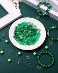 2566PCS+ St. Patrick'S Day Beads for Jewelry Making Green Heishi Pearl Star Letter Clay Wooden Irish round Loose Beads with Enamel Luck Shamrock Hat Pendants for DIY Necklace Bracelets Making Kit