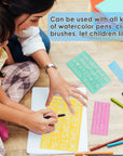 Alphabet Stencils Set of 4 Plastic Letter Stencil Assorted Sizes Number Ruler for Learning, Painting, Scrapbooking