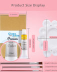 Stain Glass Paint Kit with 12 Colors, 3 Nylon Brushes, 1 Palette, Permanent Acrylic Enamel Painting Set to Create Translucent Arts on Transparent Wine Glasses, Enamel, Window and Glass