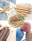 Single Point Bamboo Knitting Needles 14 Inch, 18 Pairs Wooden Knitting Needles for Beginners, US Size 0-15 (2.0-10.0Mm), Straight Wood Needles Prefect for Sweaters, Socks, Shawl, Gloves and Scarf