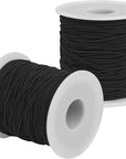 Elastic String for Bracelets Making - 2 Rolls 1.2MM Black Elastic Cord Total 109 Yards, Sturdy Stretchy Bracelet String Elastic String for Jewelry Making, Necklaces, Beading