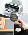 24 Pieces Screen Printing Starter Kit Include 3 Different Size of Wood Silk Screen Printing Frame with Mesh, Screen Printing Squeegees, Scraper, Inkjet Transparency Film, Gloves, and Mask Tape