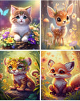 5D Wolf Diamond Painting Kits for Adults-Animal Diamond Art Kits for Beginners, Full round Drill Gem Art Wolf Kits for Adults for Gift Home Wall Decor(13.8X13.8Inch)