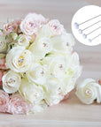 Corsage Boutonniere Pins 2 Inch Bouquet Flower Floral Diamond Rhinestones Pins Crystal Head Clear Straight Pins for Wedding Bridal Hair Accessories Jewelry Decoration DIY Craft Sewing 100 Pack