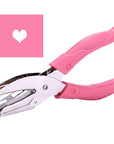 1 Pack 6.3 Inch Length 1/4 Inch Diameter of Heart Shape Hole Single Paper Hole Punch, Puncher with Pink Soft Thick Leather Cover(Heart 1/4 Inch)