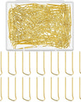 50 Pieces Sewing U-Pins Fork Pins Needlecrafts Pins Double Blocking Pins Stainless Steel Sewing Pins Multipurpose Straight Pins for Sewing Jewelry Display Home Decor (Gold,0.9 Inch Long)