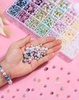2200PCS Pearl Beads, 4/6/8/10Mm Multicolor Pearl Beads Loose Pearls for Crafts with Holes for Jewelry Making, Small Pearl Filler Beads for Crafting Bracelet Necklace Earrings