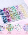 2200PCS Pearl Beads, 4/6/8/10Mm Multicolor Pearl Beads Loose Pearls for Crafts with Holes for Jewelry Making, Small Pearl Filler Beads for Crafting Bracelet Necklace Earrings