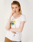 Biggdesing Green Face Womens Crew Neck T-Shirt