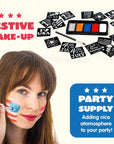 5 Colors Patriotic Face Paint Kit with Glitter and 16 Pcs Stencils Sticker for Kids, 4Th of July Face Paint Red White Blue Face Paint for Independence Day, Memorial Day Party, Veterans Day