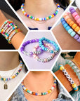 3960Pcs Pony Beads for Friendship Bracelet Making Kit 48 Colors Kandi Beads Set, 2400Pcs Plastic Rainbow Bulk and 1560Pcs Letter Beads with 20 Meter Elastic Threads for Craft Jewelry Necklace