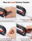 Heavy Duty Stretching Canvas Pliers with Spring Return Handles, and Staple Remover,3 in 1 Staple Gun for Upholstery with 1000 Staples for Art Oil Painting Stretching and Framing