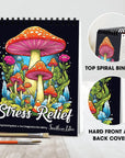 Stress Relief Spiral Coloring Book for Adults Women Girls Hardcover Floral Patterns Animals Themes Aesthetic Illustrations Relaxing Large Print Pages Relieve Anxiety Mindfulness