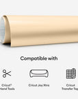 Joy Xtra Matte Metallic Smart Permanent Vinyl (9.5In X 3Ft), Recommended for Indoor/Outdoor DIY Crafts, Decor Projects, Decals & More, Dishwasher Friendly, Gold