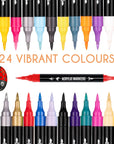 24 Dual Tip Acrylic Paint Markers for Wood, Canvas, Stone - Crafts, DIY Projects