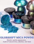Mica Powder, 18 Jar Chameleon Mica Powder, Color Shift Mica Powder for Epoxy Resin/Tumbler, Chrome Powder Pigment for Nails Art, Painting,Soap Making, Candle Making,Slime