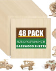 12 Pack Basswood Sheets 1/8X12X12 Inch for Crafts,Unfinished Wood for Laser Cutting & Engraving,Wood Burining,Plywood for Architectural Models.
