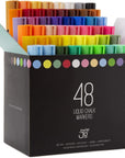 - 48 Pack of Liquid Chalk Markers – Reversible Chisel and round Tip - Neon, Metallic, and White Included - Age 6+
