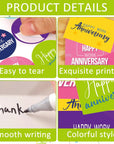 72 Sets Work Anniversary Cards Happy Anniversary Cards Employee Anniversary Cards Bulk 6 Design for Office Staff Envelopes Work Team Appreciation Anniversary Cards 6X4In