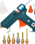 Full Size Hot Glue Gun, 150 Watts with 6 Copper Nozzles Temperature Adjustable Craft Repair Tool Professional Melting Glue Gun DIY Thermo Tool Include 5Pcs Highly Viscous Glue Sticks Luxury Set