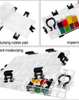 Watercolor Palette Box 24-Well Paint Palette Box Airtight Leak Proof Travel Palette Case for Watercolors Half Pans, Acrylic, Gouache and Oil Paint